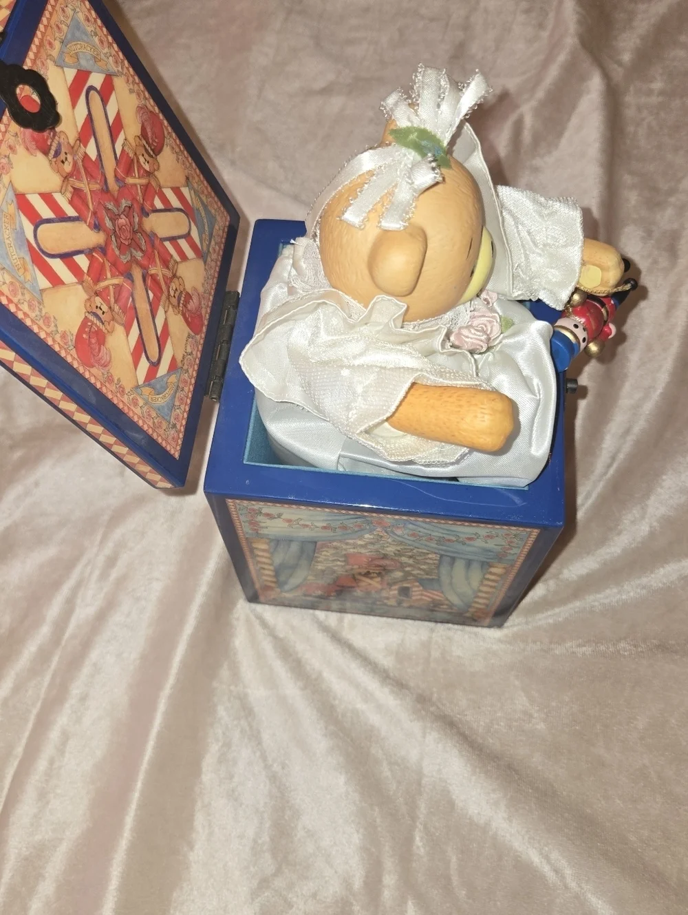 VTG Lucy & Me Nutcracker Suite Clara Musical Jack-in-the-Box with Teddy Bride